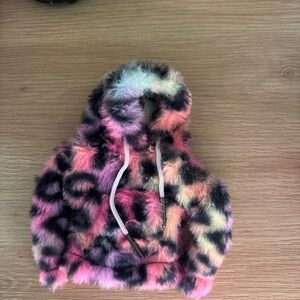 Colorful Faux Fur Hoodie for Car Shiftknob